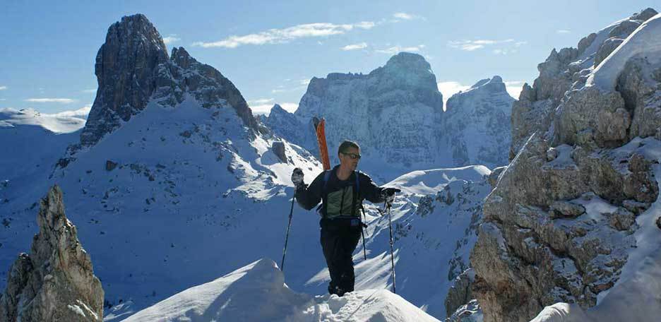 Sci Alpinismo alla Forcella Adì a Croda da Lago