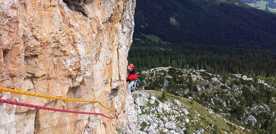 Diretta Dimai Climbing Route on the Torre Grande at Cinque Torri