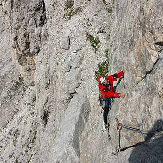 I Love My Dogs Climbing Route on Lastoi de Formin