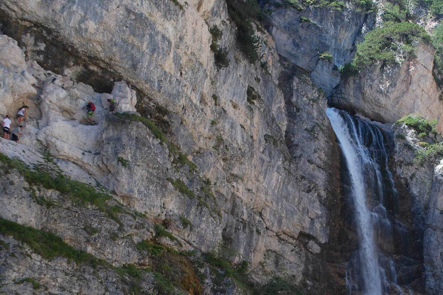 Via Ferrata Barbara to Fanes Waterfalls