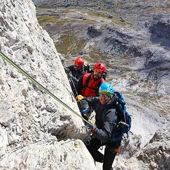 Difficult Via Ferrata in the Dolomites