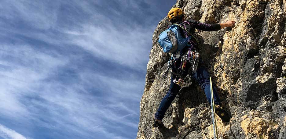 Fedele Climbing Route to Sass Pordoi in the Sella Group