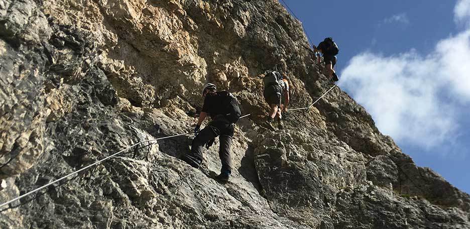 Via Ferrata Cesare Piazzetta to the Sella Massif