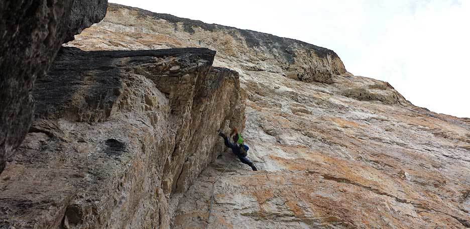 Finlandia Climbing Route on the Torre Grande at Cinque Torri