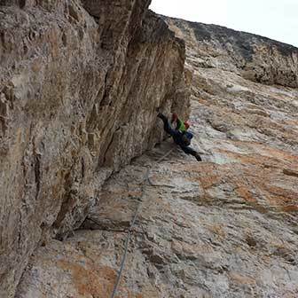 Finlandia Climbing Route on the Torre Grande at Cinque Torri