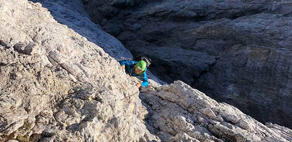 Arrampicata della Via Comici alla Punta Frida di Lavaredo