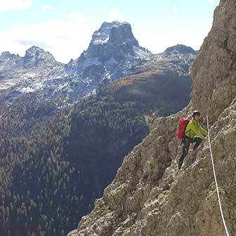 Arrampicata della Via Gaudeamus al Col dei Bos