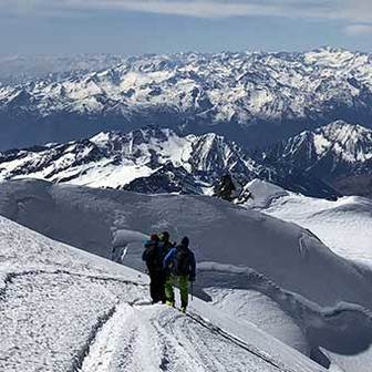 Climbing Punta Giordani, Normal Route