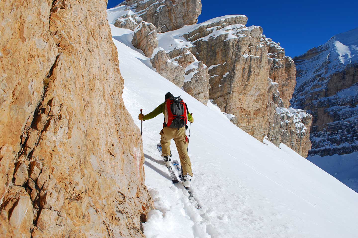 Ski Mountaineering to Forcella Grande in the Fanis Group