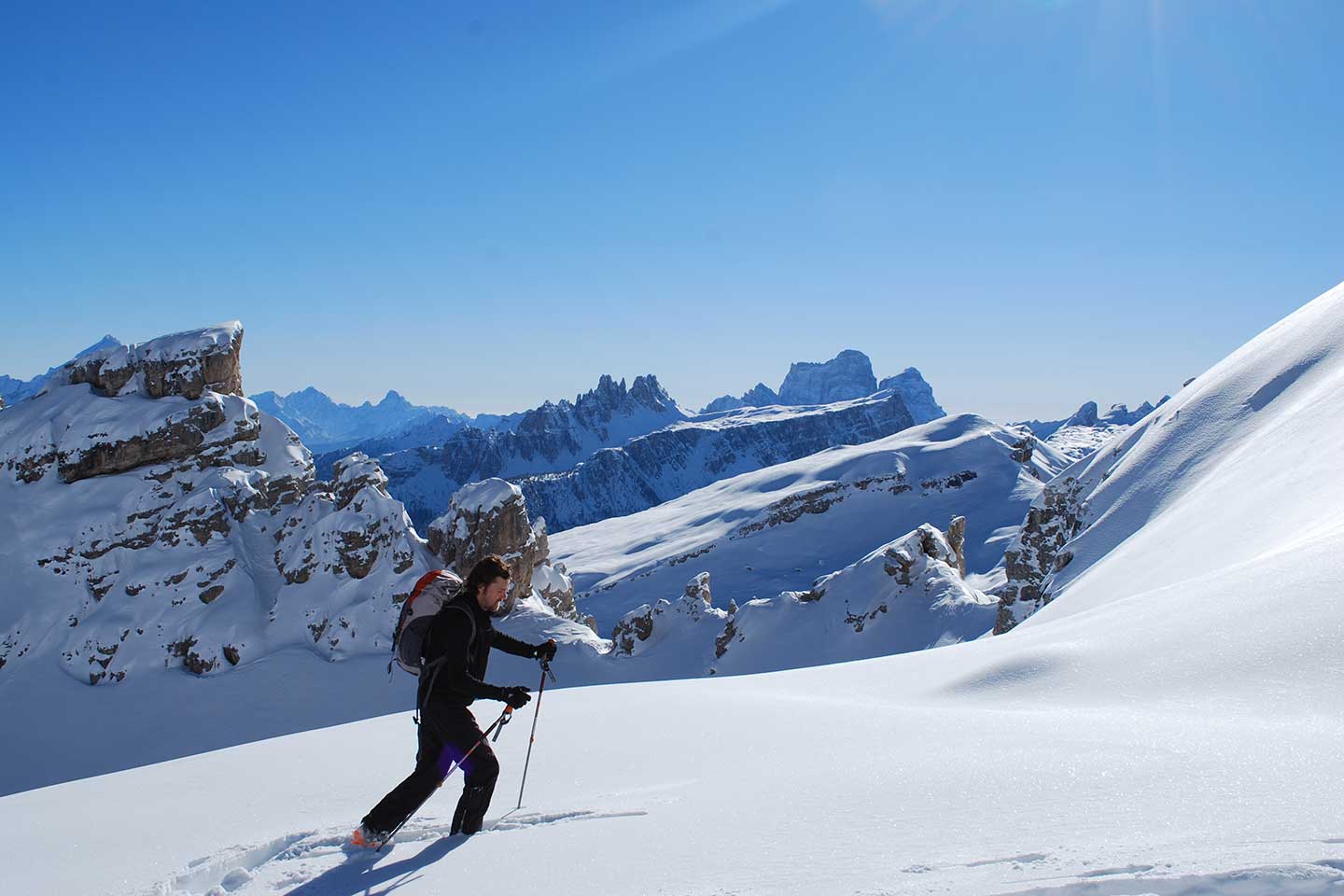 Ski Mountaineering to Forcella Grande in the Fanis Group