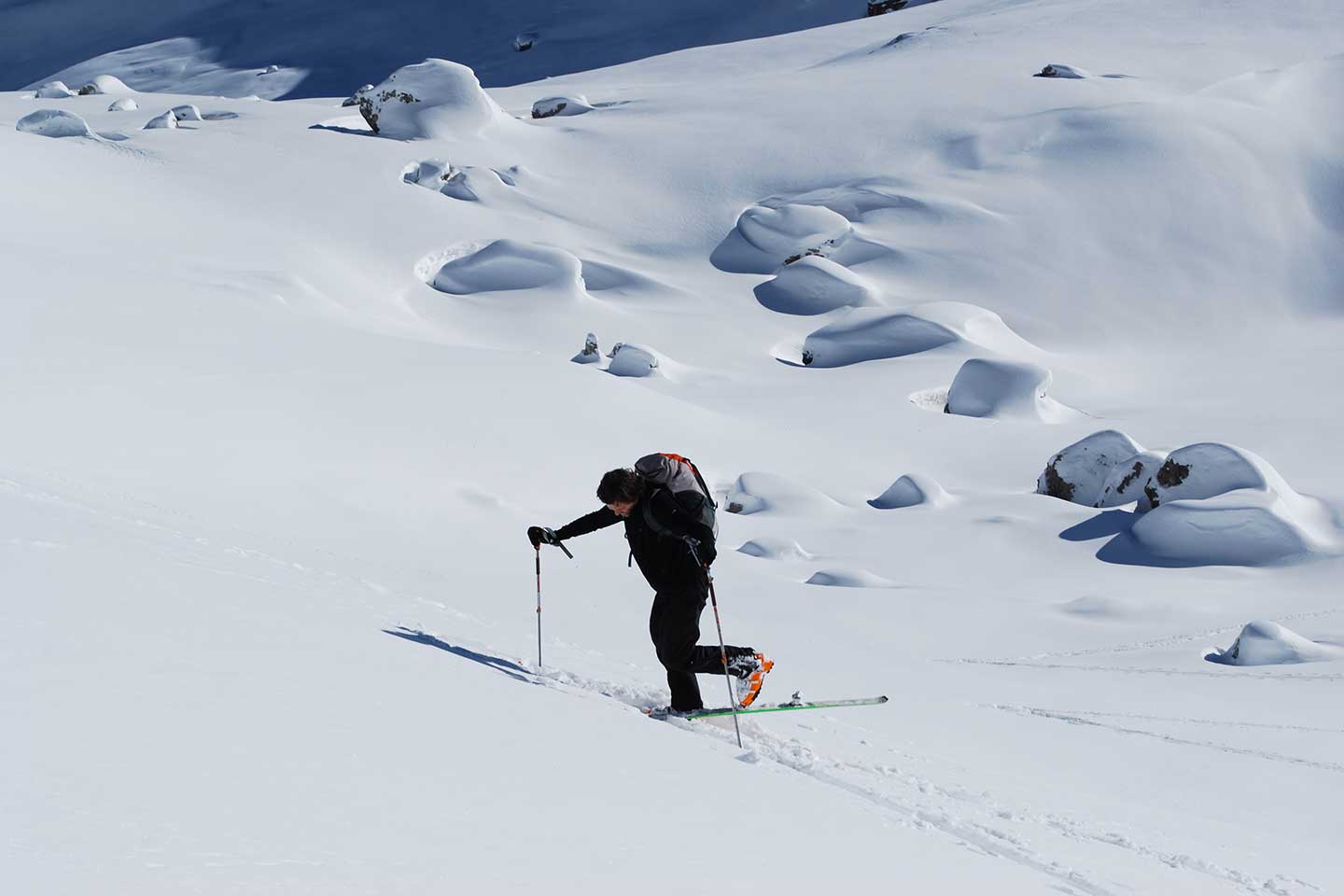 Ski Mountaineering to Forcella Grande in the Fanis Group