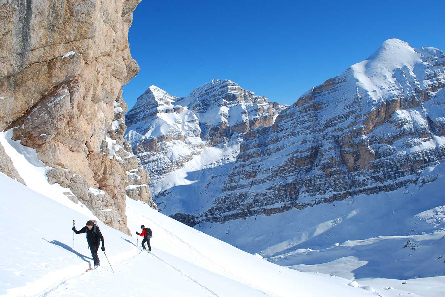 Ski Mountaineering to Forcella Grande in the Fanis Group