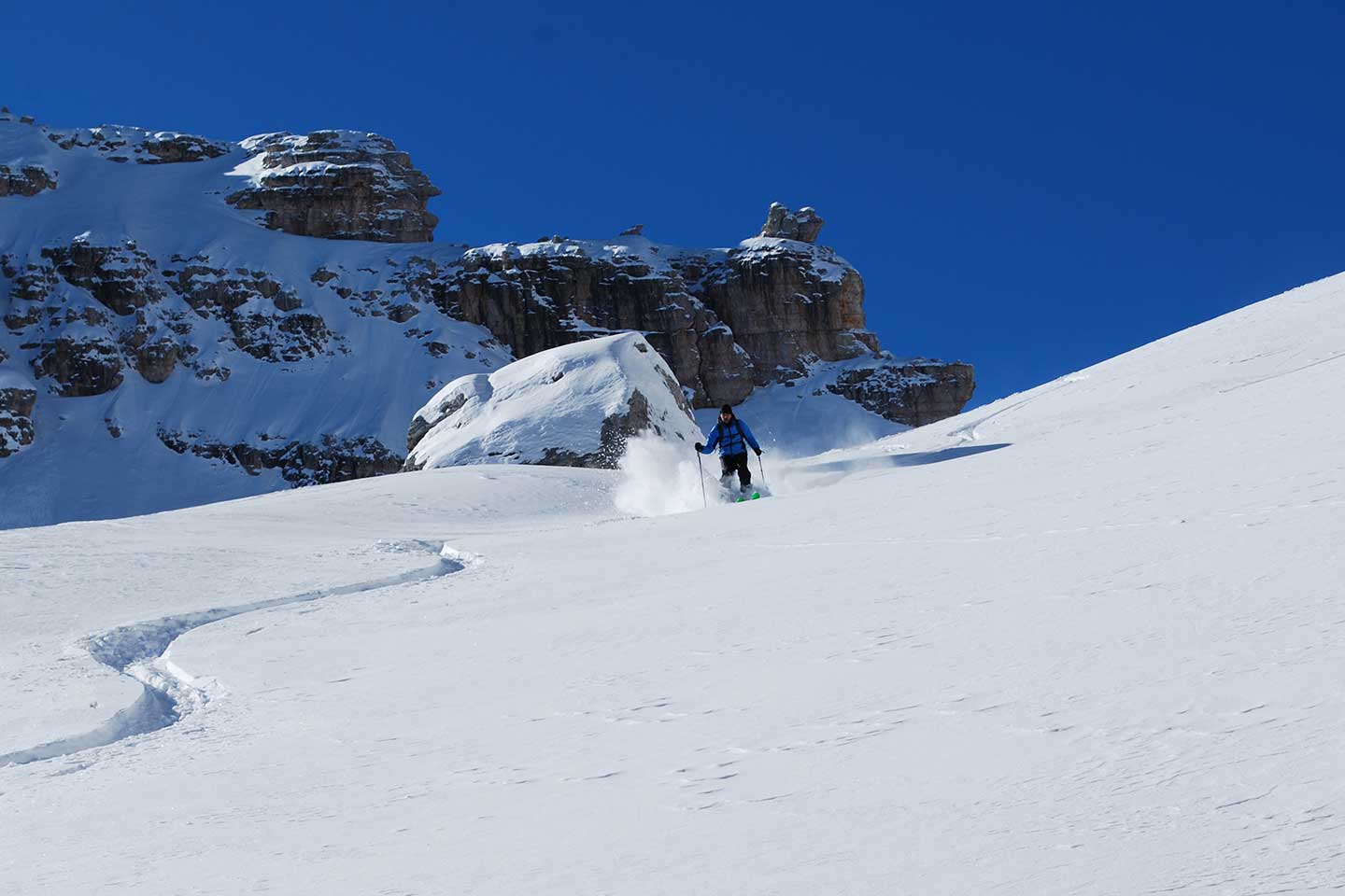 Ski Mountaineering to Forcella Grande in the Fanis Group