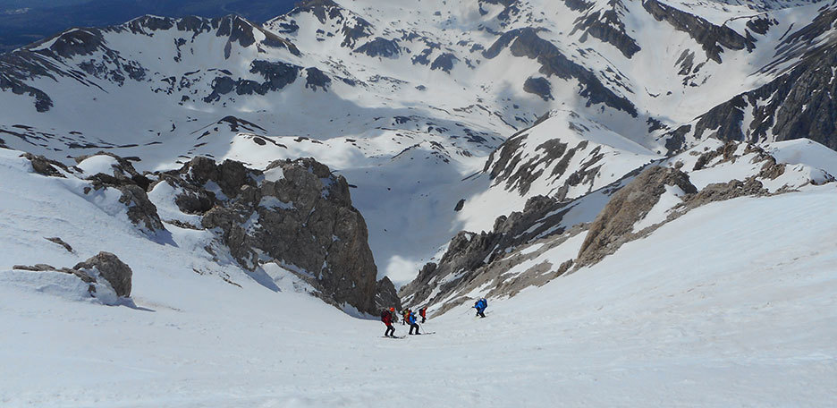 Ski Mountaineering to Monte Intermesoli from Prati di Tivo