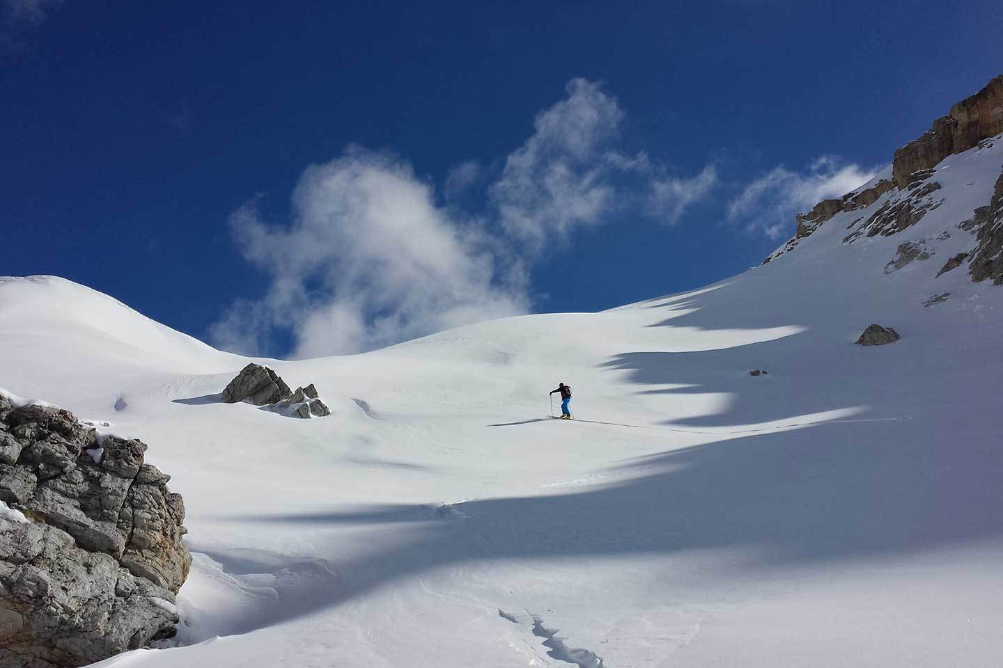 Sci Alpinismo al Canalino della Liberazione di Fanis Nord