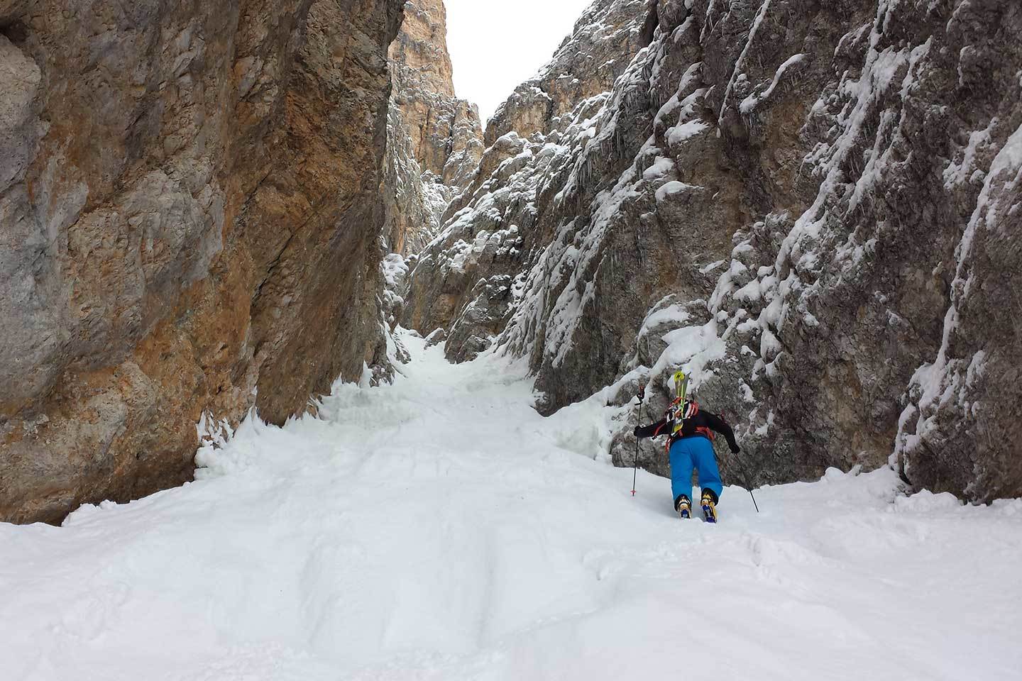 Sci Alpinismo al Canalino della Liberazione di Fanis Nord