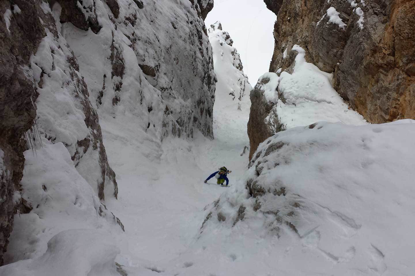 Sci Alpinismo al Canalino della Liberazione di Fanis Nord