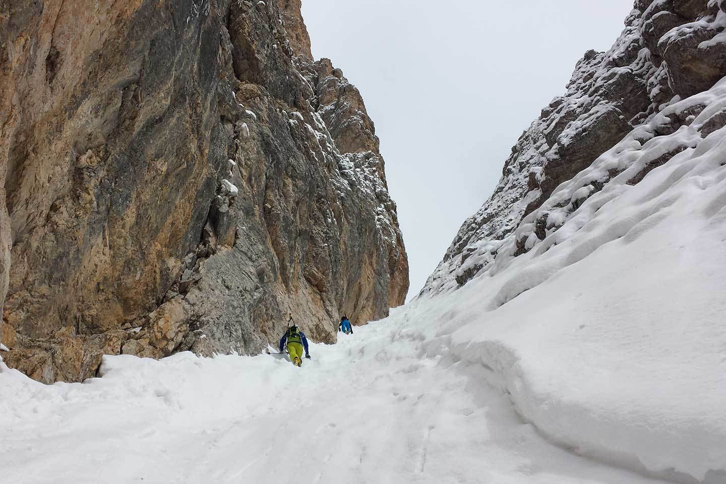 Sci Alpinismo al Canalino della Liberazione di Fanis Nord