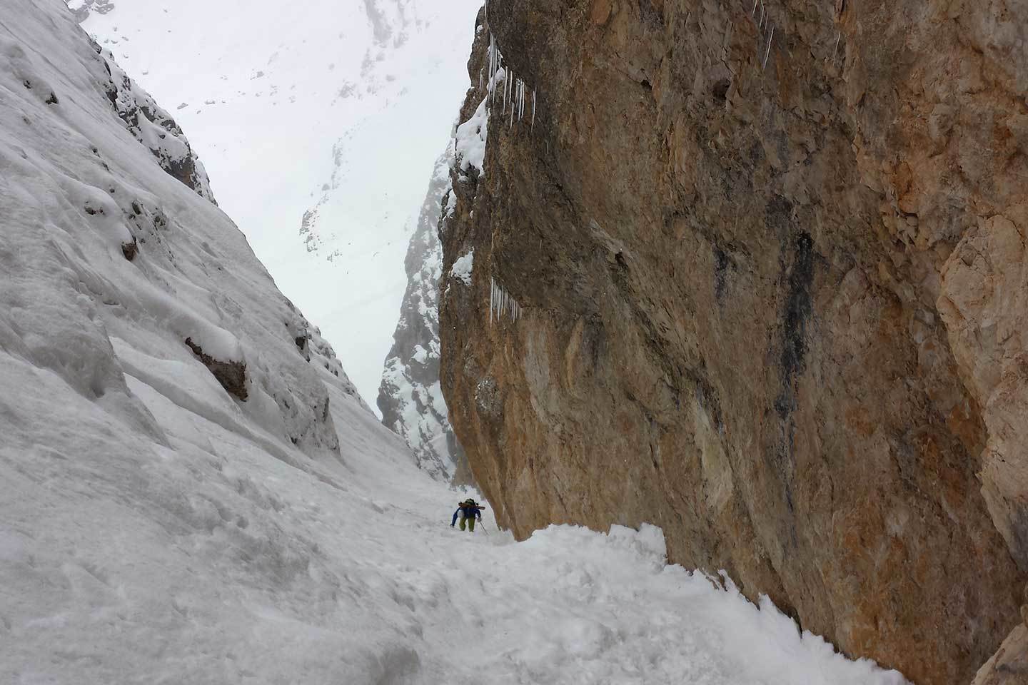 Sci Alpinismo al Canalino della Liberazione di Fanis Nord