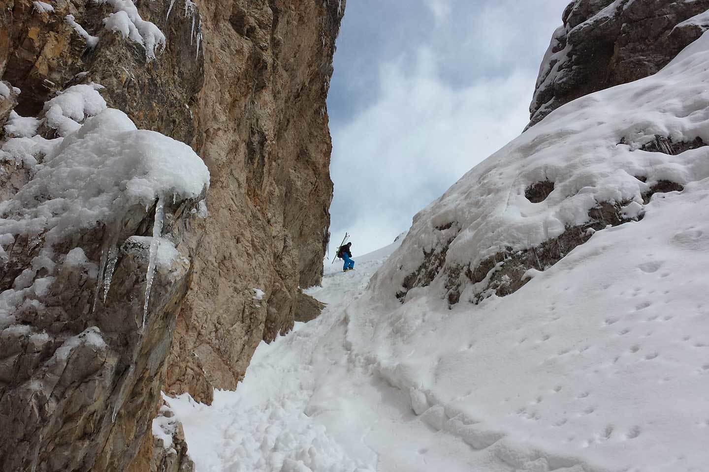 Sci Alpinismo al Canalino della Liberazione di Fanis Nord