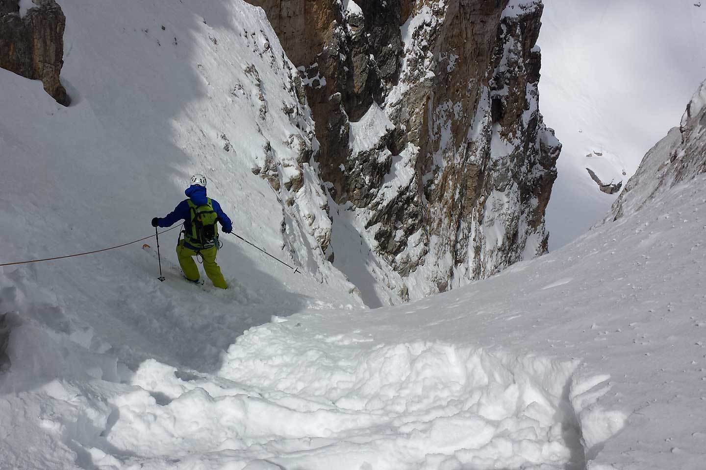 Sci Alpinismo al Canalino della Liberazione di Fanis Nord