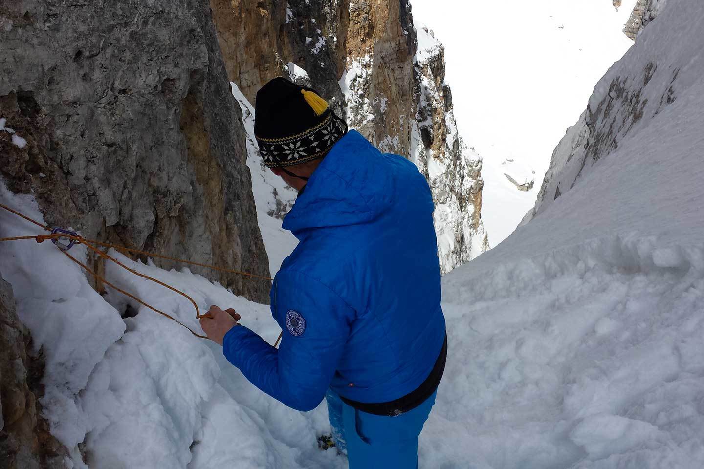 Sci Alpinismo al Canalino della Liberazione di Fanis Nord