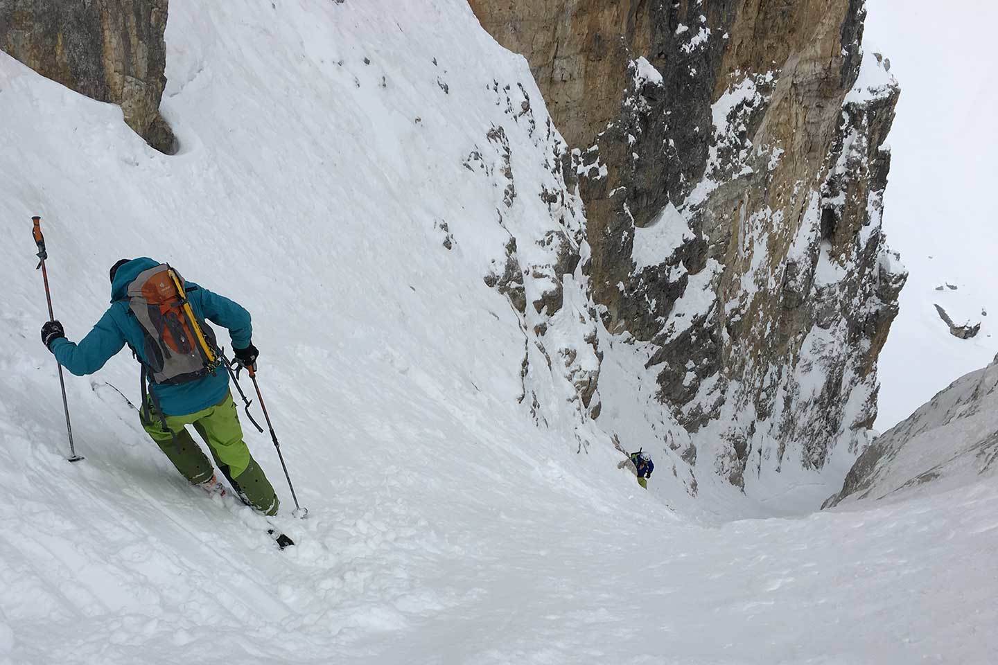 Sci Alpinismo al Canalino della Liberazione di Fanis Nord