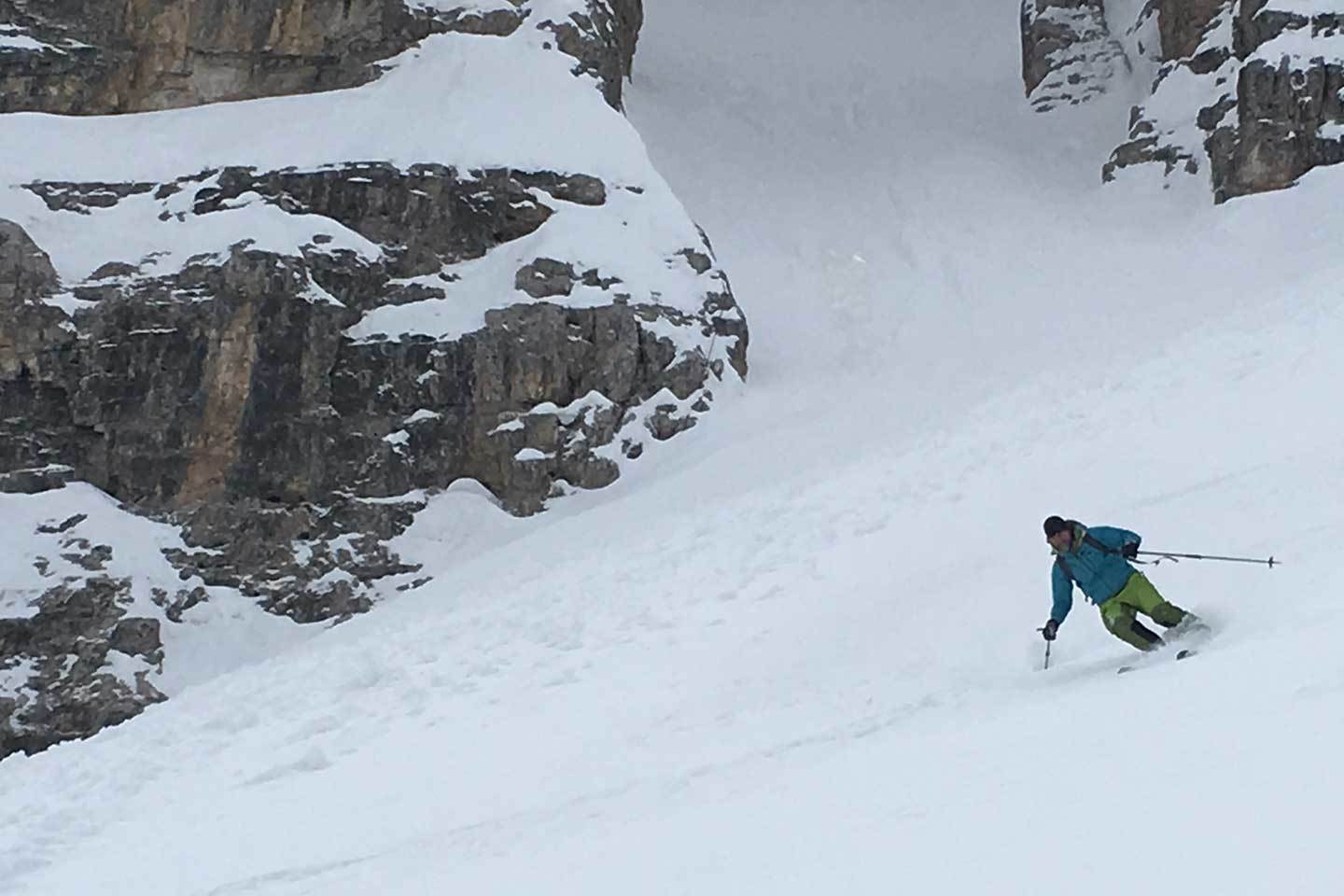 Sci Alpinismo al Canalino della Liberazione di Fanis Nord