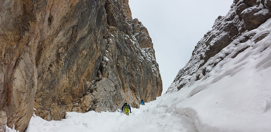 Sci Alpinismo al Canalino della Liberazione di Fanis Nord