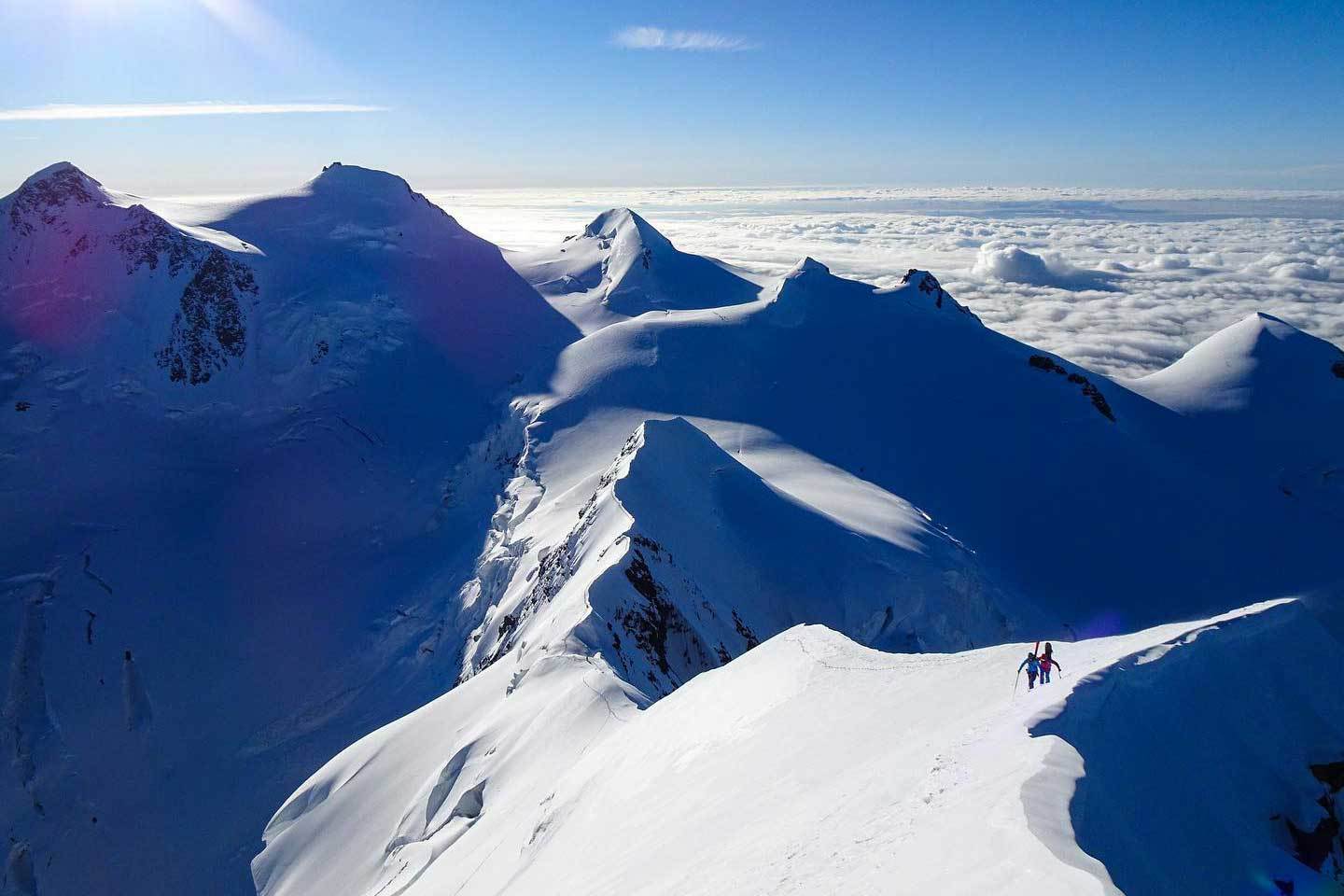 Extreme Off-piste Skiing in Monte Rosa to Lyskamm
