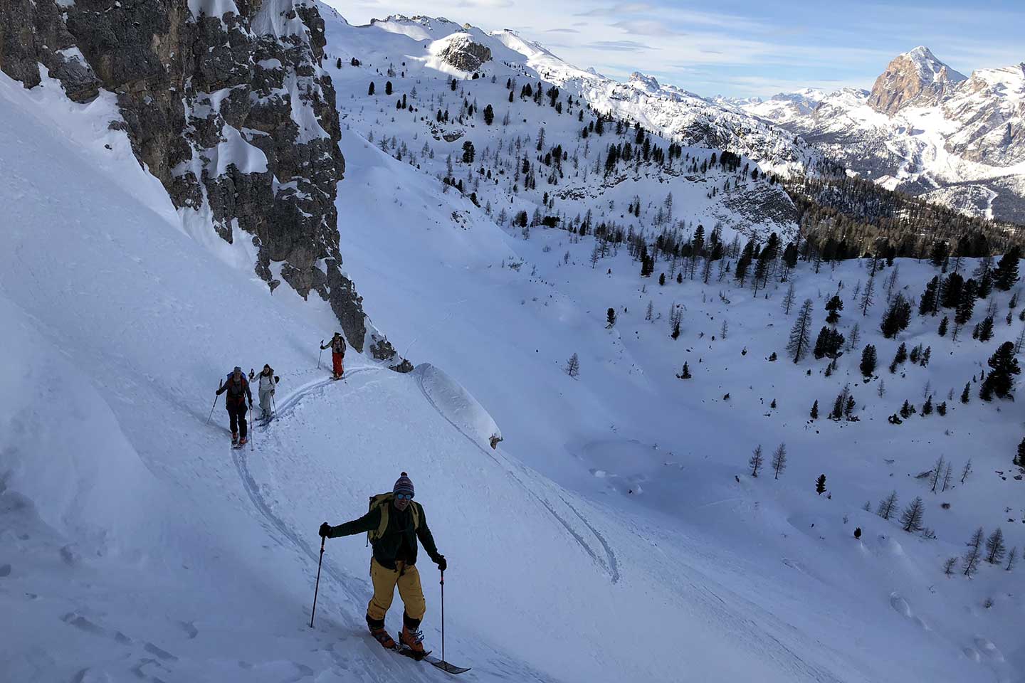 Sci Alpinismo alla Forcella Marcoira nel Gruppo del Sorapiss