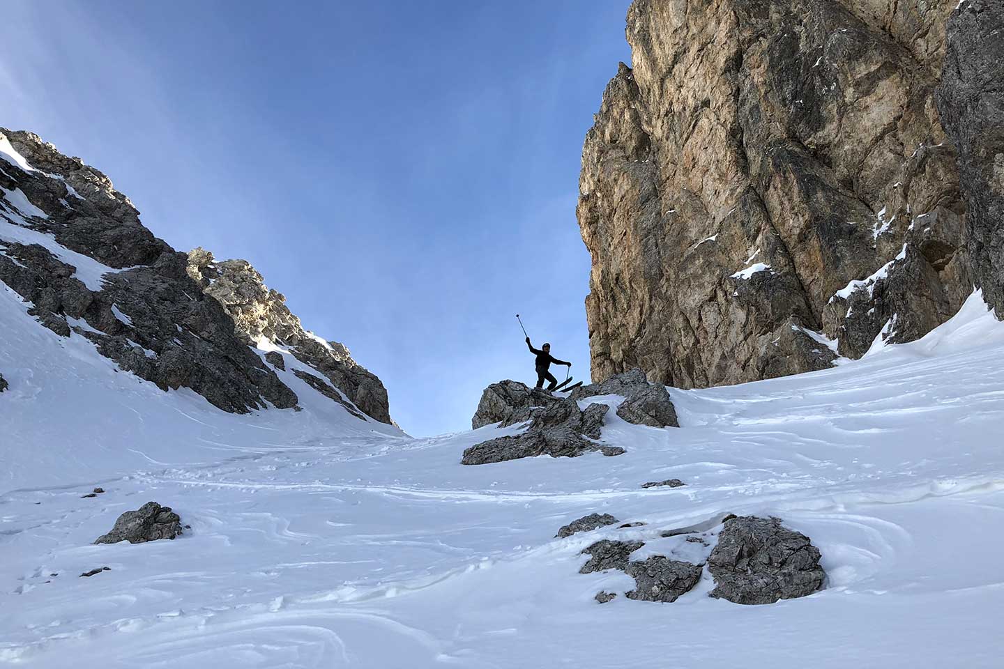 Sci Alpinismo alla Forcella Marcoira nel Gruppo del Sorapiss