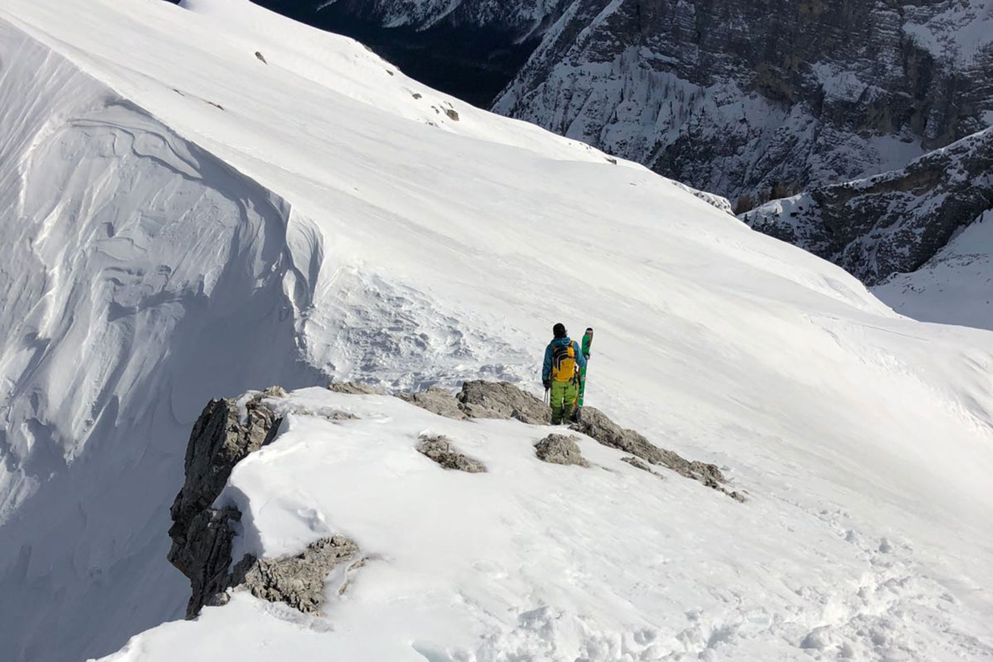 Sci Alpinismo alla Forcella Marcoira nel Gruppo del Sorapiss