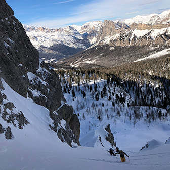 Sci Alpinismo alla Forcella Marcoira nel Gruppo del Sorapiss