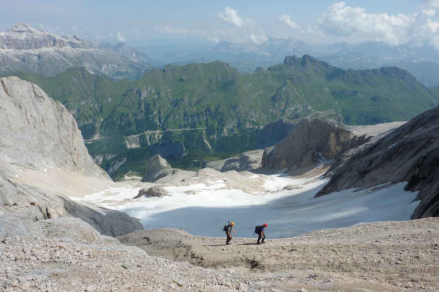 Ferrata Punta Penia in Marmolada, Cresta Ovest