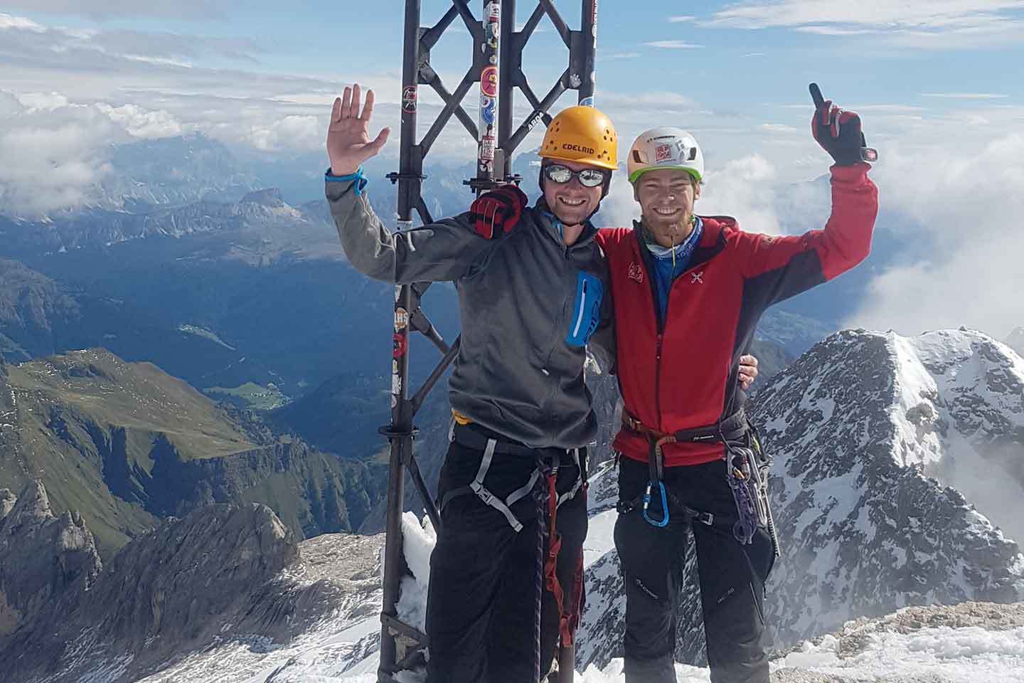 Ferrata Punta Penia in Marmolada, Cresta Ovest