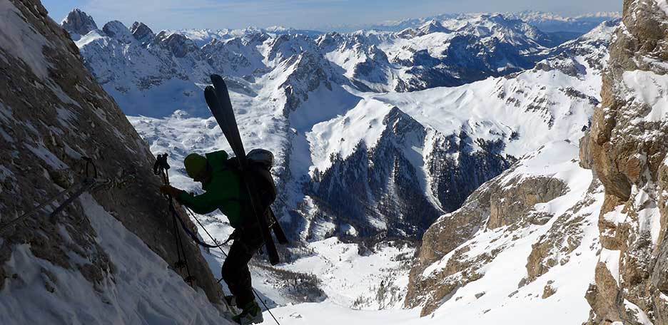 Sci Alpinismo alla Forcella Marmolada