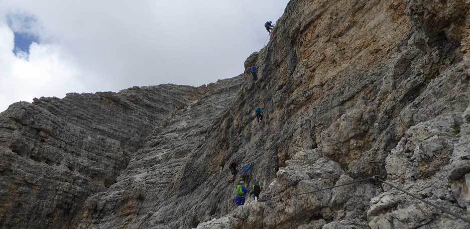 Via Ferrata Mèsules to the Sella Massif