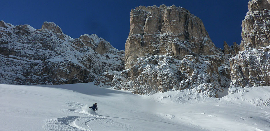 Sci Fuoripista in Val di Mezdì al Sella