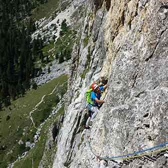 Micheluzzi Climbing Route to Piz Ciavazes in the Sella Group