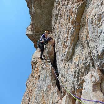 Miriam Climbing Route on the Torre Grande at Cinque Torri