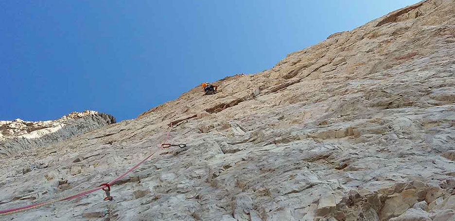 Arrampicata della Via Muro Giallo alla Cima Piccola di Lavaredo