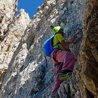 Arrampicata della Via Normale alla Cima Grande di Lavaredo