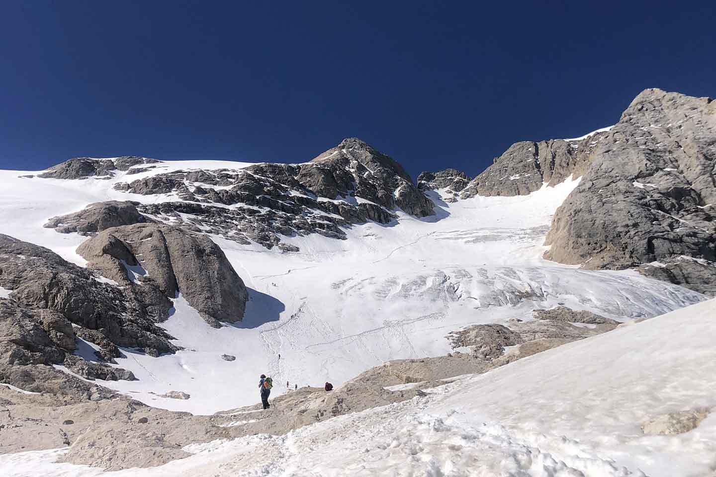 Via Normale in Marmolada, Arrampicata a Punta Penia