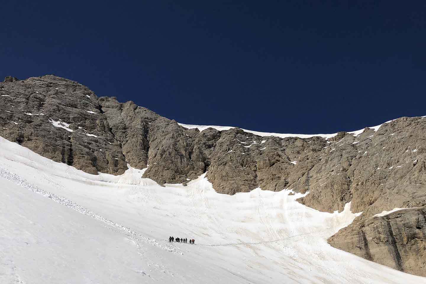 Marmolada Normal Route, Climbing to Punta Penia