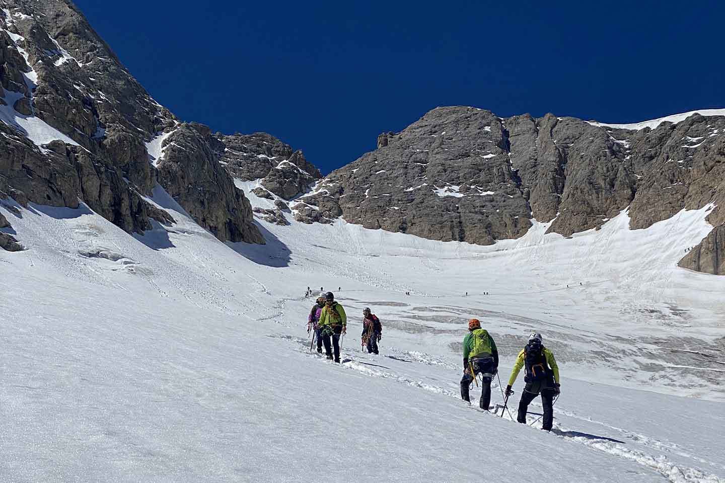 Marmolada Normal Route, Climbing to Punta Penia