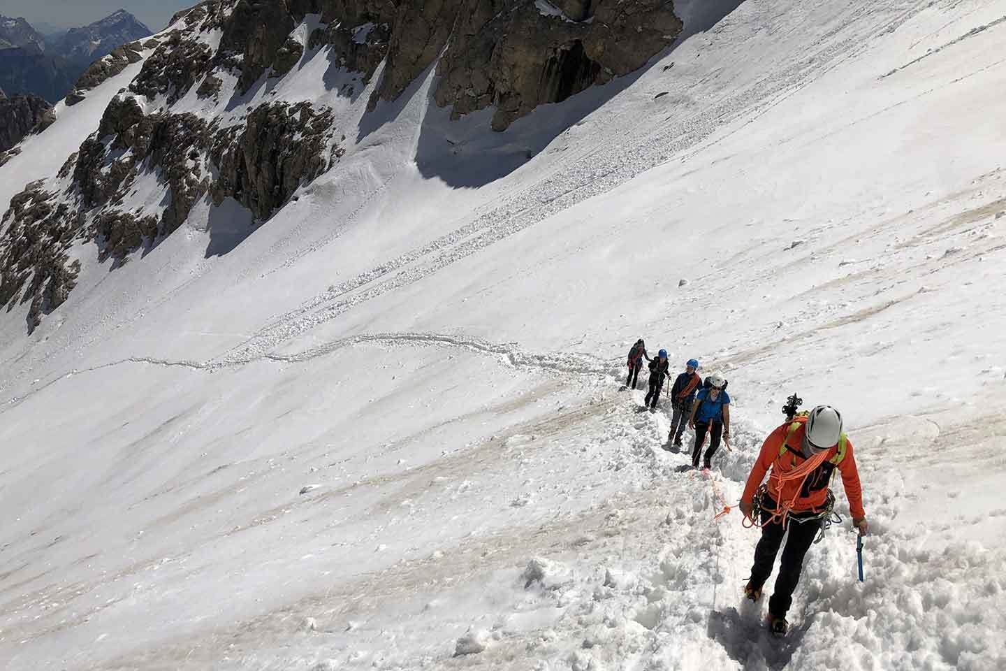 Via Normale in Marmolada, Arrampicata a Punta Penia