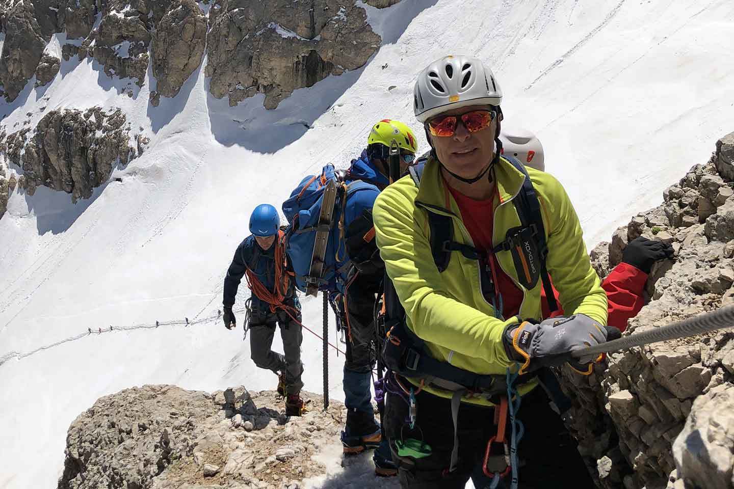 Via Normale in Marmolada, Arrampicata a Punta Penia