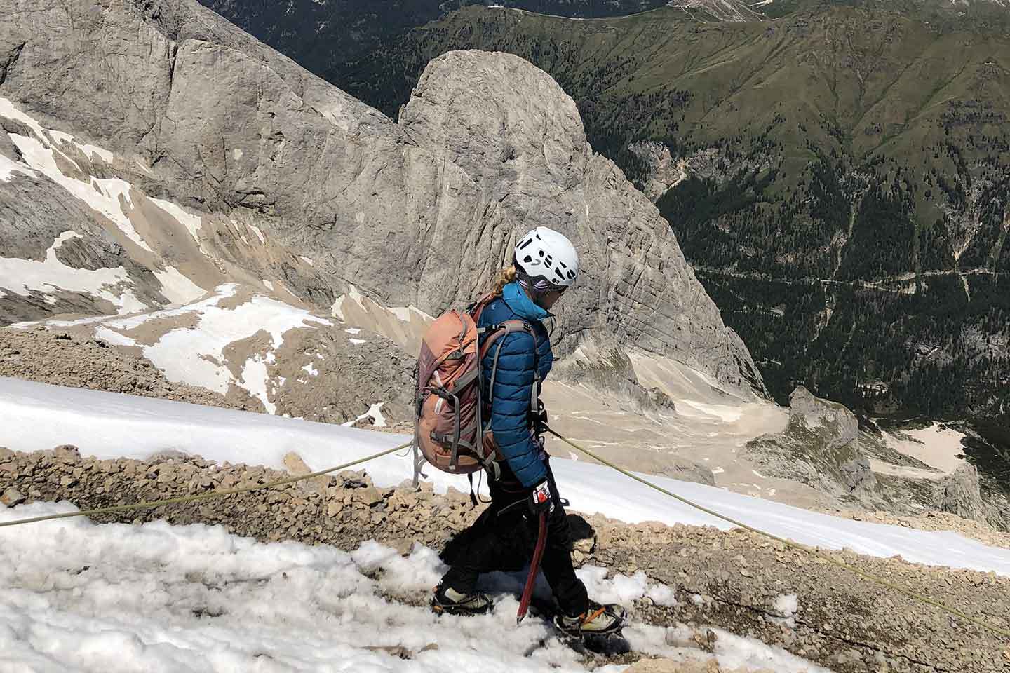 Via Normale in Marmolada, Arrampicata a Punta Penia