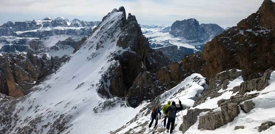 Sci Alpinismo Odla Di Valdussa nel Gruppo Puez-Odle